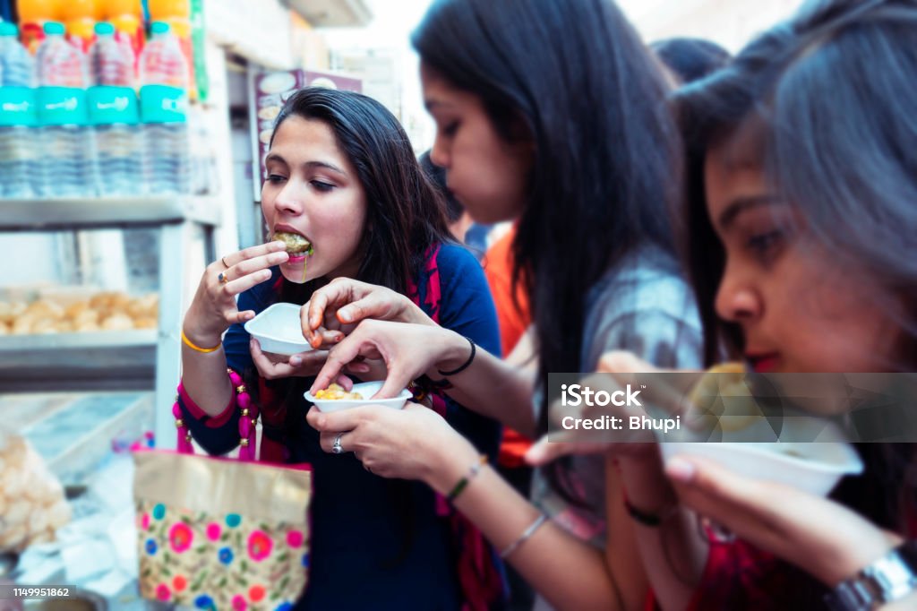 Students enjoying Street food in Vijayawada