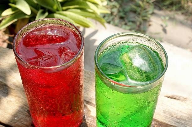 green and red syrups for summer drinks