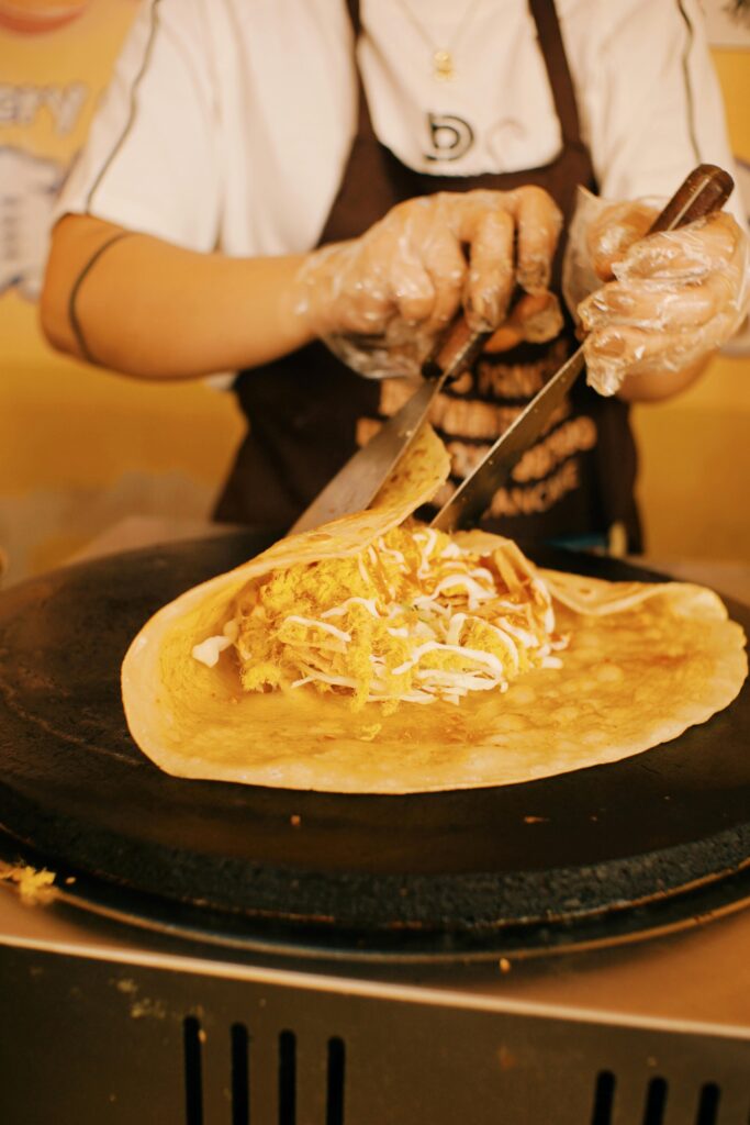 Vijayawada street food shawarma roll preparation
