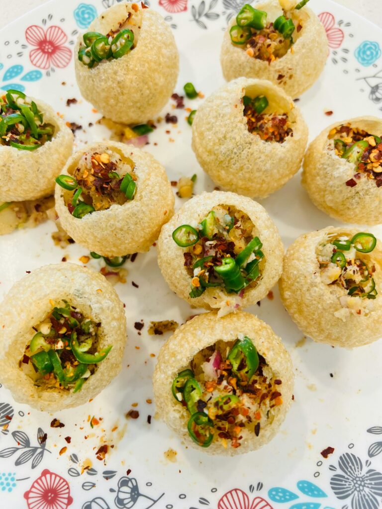 tasty panipuri at food stall