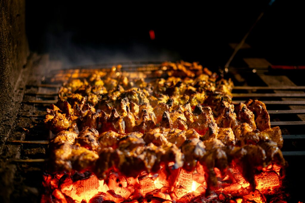 grilled chicken kebab Vijayawada street food stall