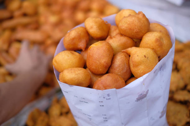 freshly fried punugulu at Street food in Vijayawada 